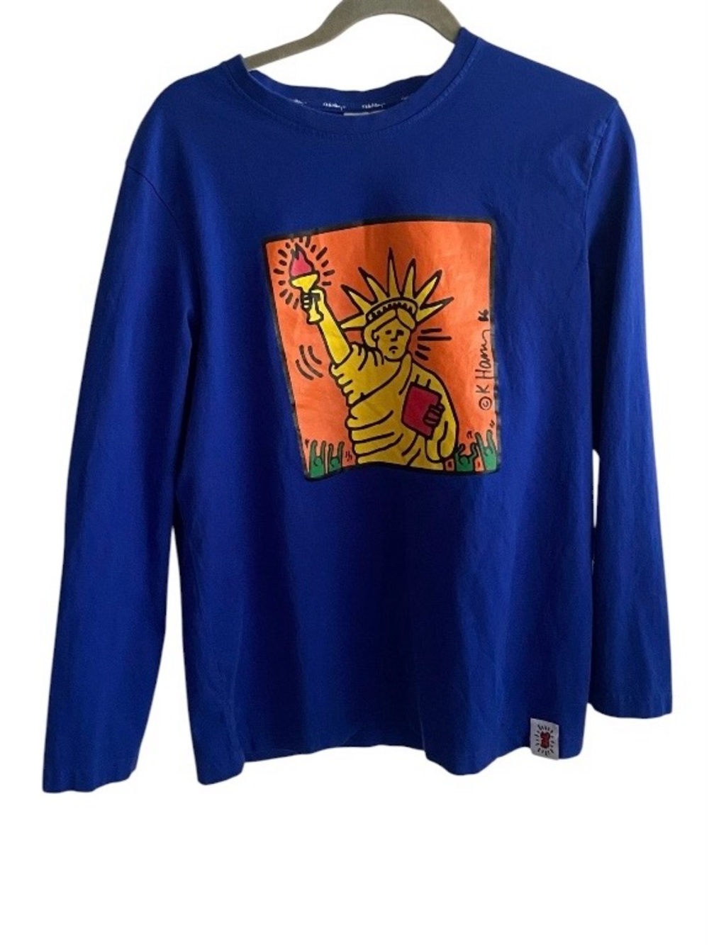 Keith Haring Royal Blue Long-Sleeve Graphic Tee